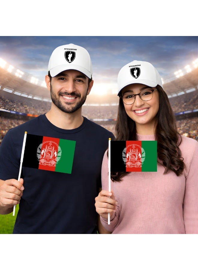 مجموعة مُجمّعة لمُشجعي الرياضة الأفغانية - مجموعة من 3 قطع: حقيبة برباط، وعلم يد، وقبعة - مجموعة مُجمّعة لمُحبي الرياضة الأفغانية - مثالية للمباريات والفعاليات الرياضية - Image 2